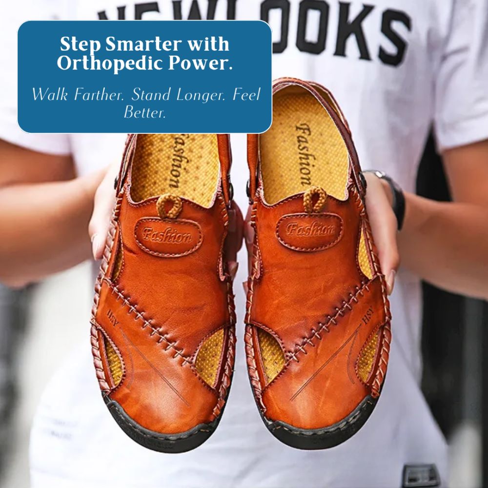 Martin | Men Leather Orthopedic Roman Sandals