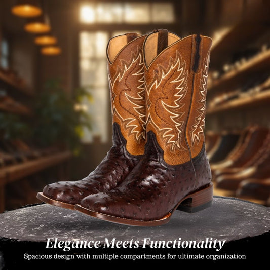 Gustav | Mid-calf Embroidered Leather Boots