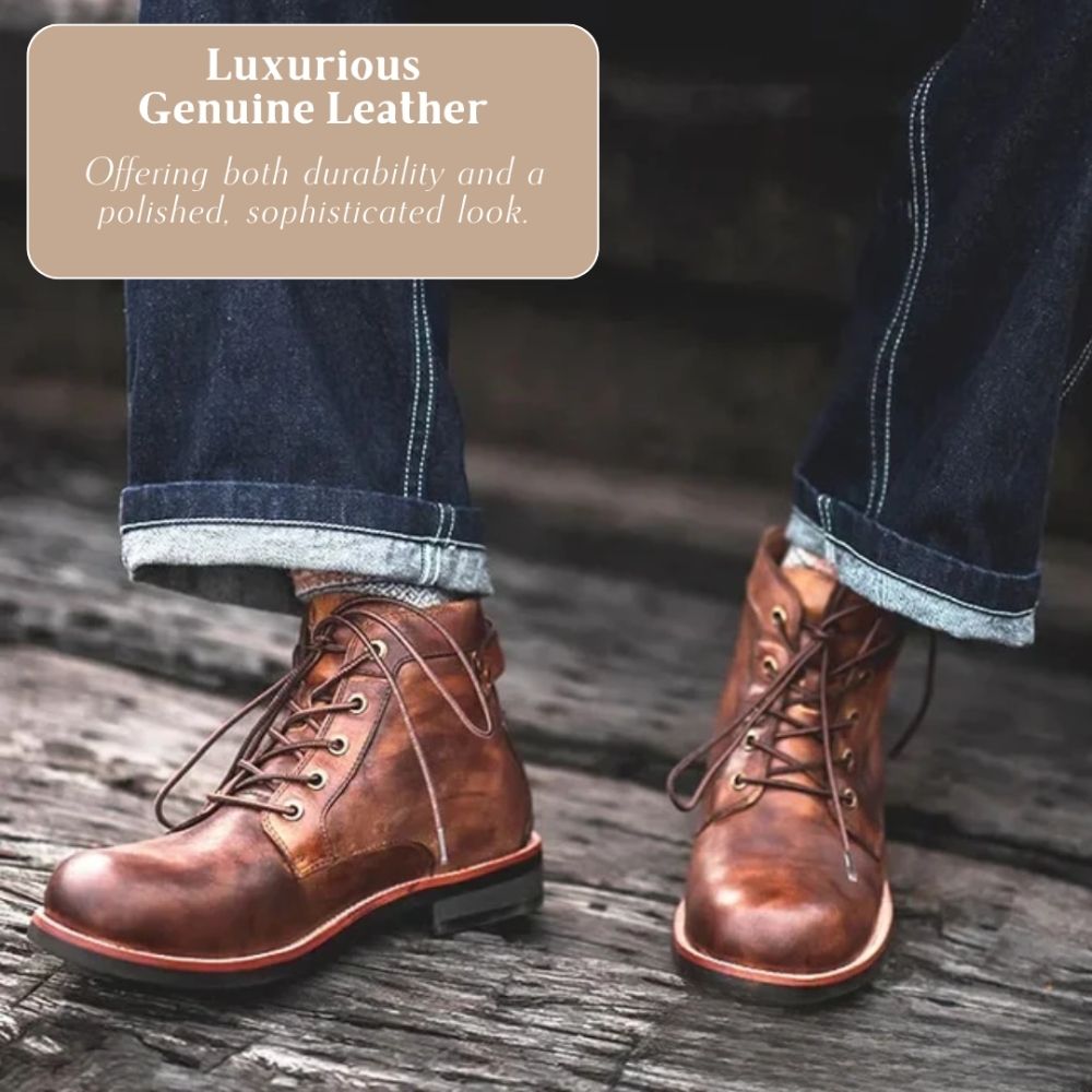 Mark | Classic retro leather boots for men