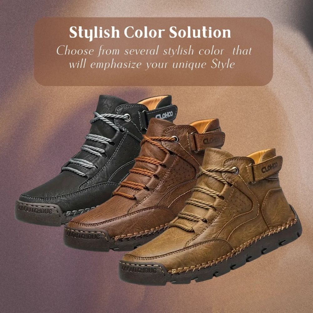Charles | Orthopedic PU Leather Hiking Shoes