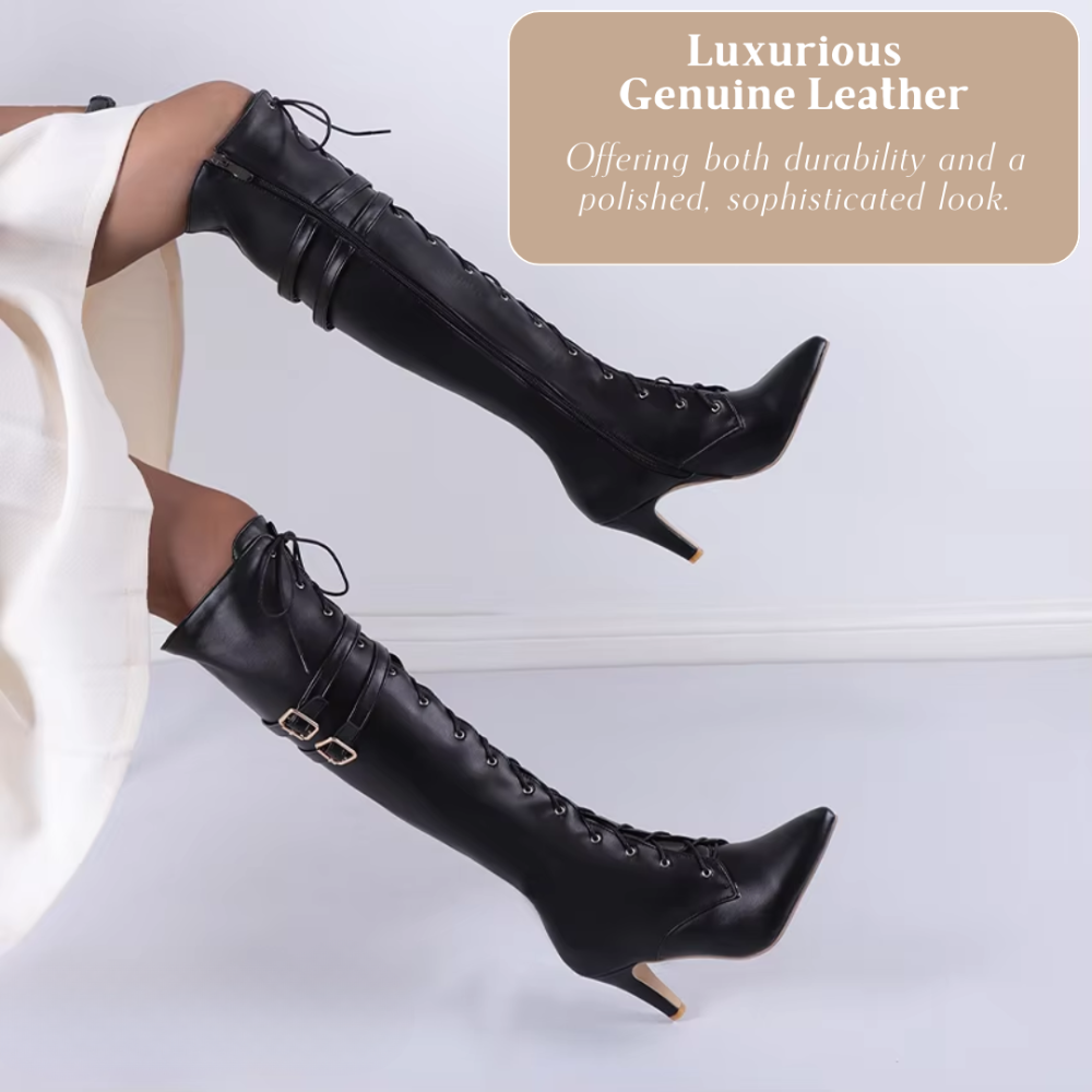 Sophia | Knee-High Lace-Up Boots
